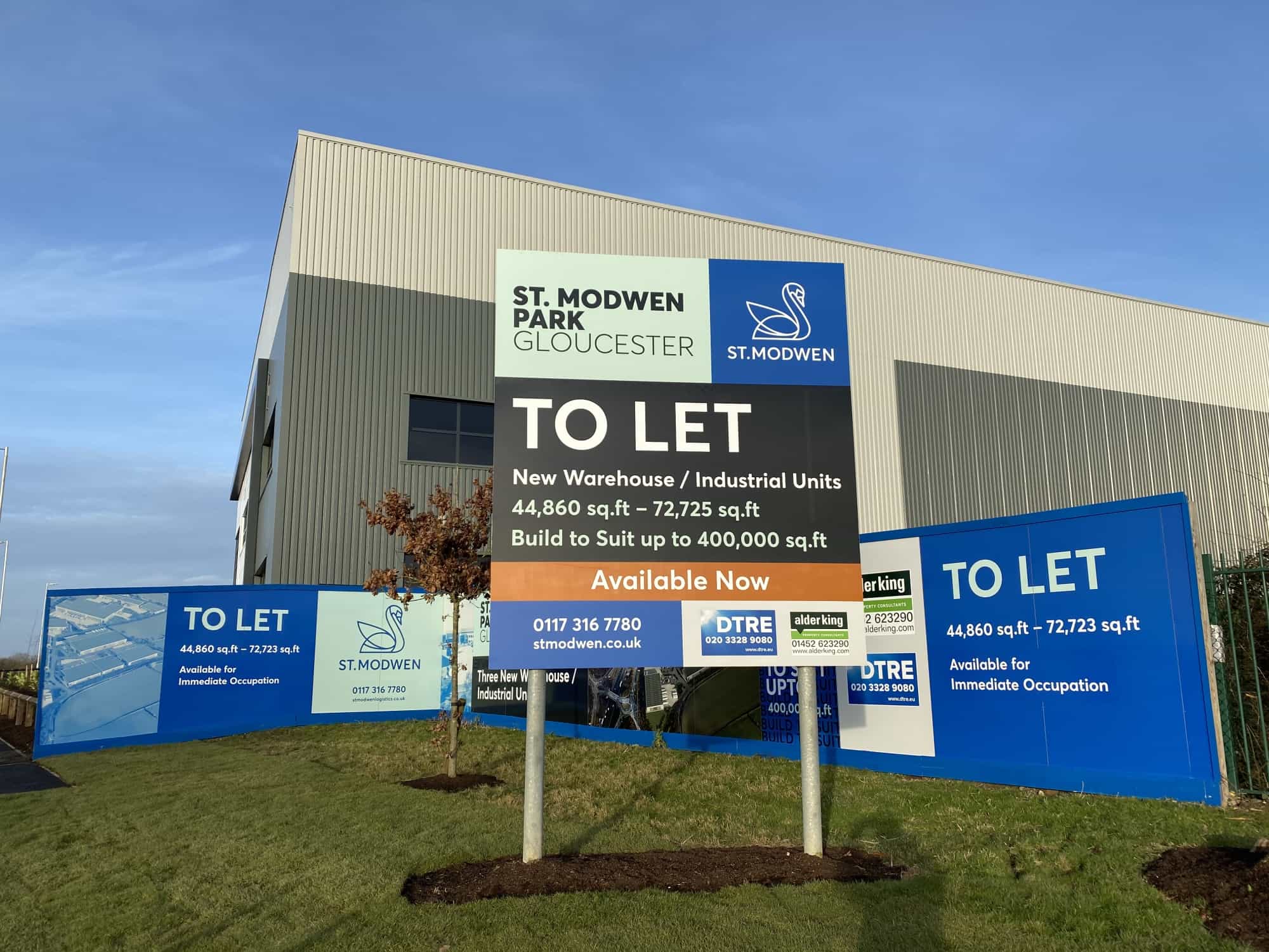 Industrial signage for business parks and construction